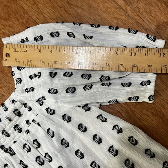 Loft Women’s Size Small Petite NWT Blouse Top White & Black 3D Embellishment - Picture 5 of 10